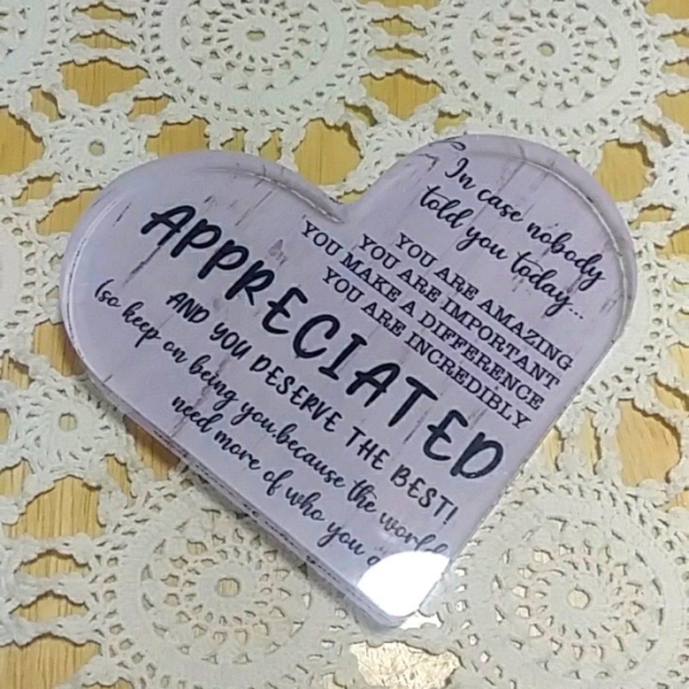 Gift idea, Paperweight with message of appreciation
